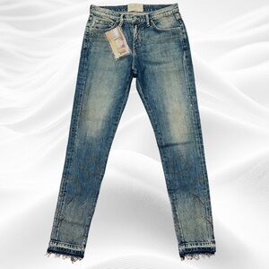 Sandrine Rose The Undone Boyfriend Midrise slim‎ Size 26 Gold Stars NWT
